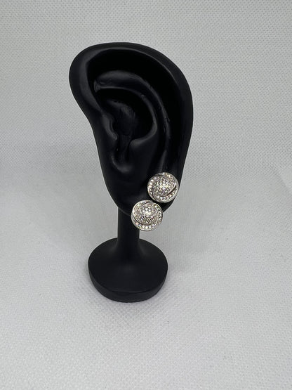 Sterling Silver Radiant Glacier Moissanite Earrings