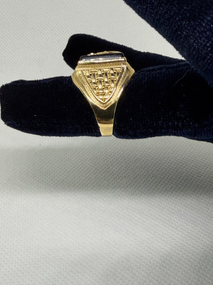 10K Solid Gold Anchor Ring - Size 8