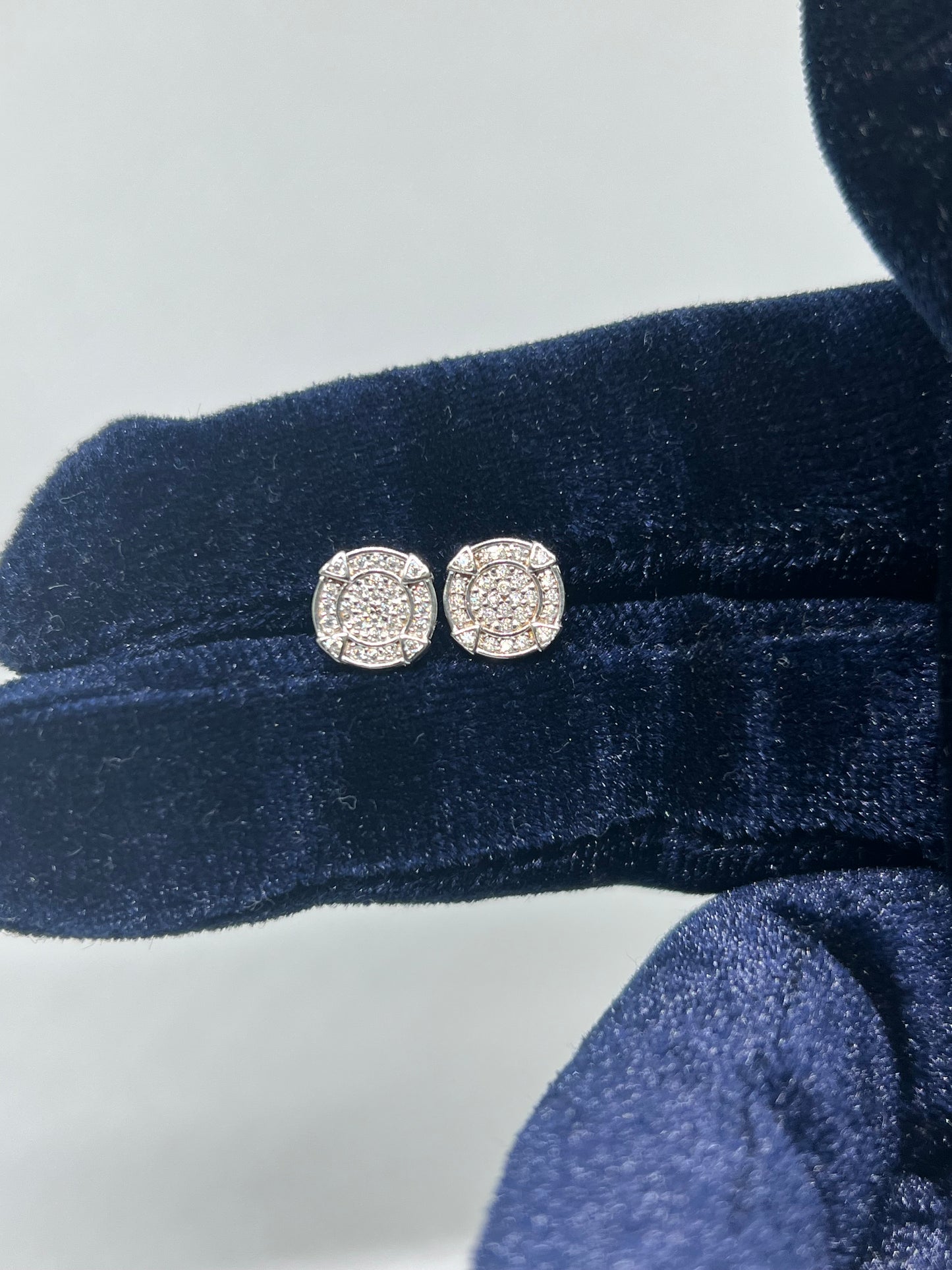 Sterling Silver Glacier Flat Moissanite Earrings