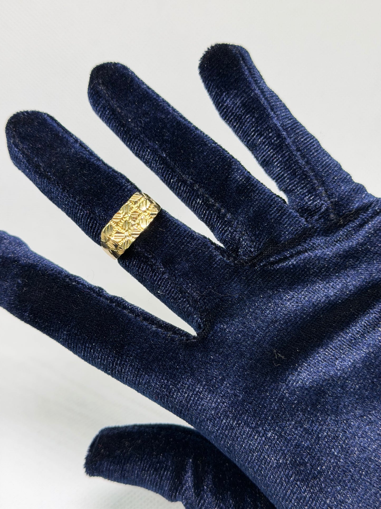 10K Solid Gold Nugget Ring - Size 7