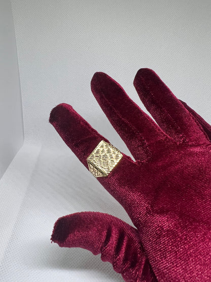 10K Solid Gold Nugget Ring - Chain Included