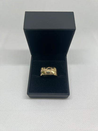10K Solid Gold Nugget Ring - Chain Included