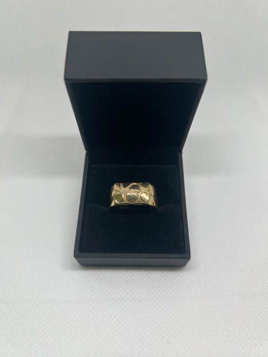 10K Solid Gold Nugget Ring - Chain Included