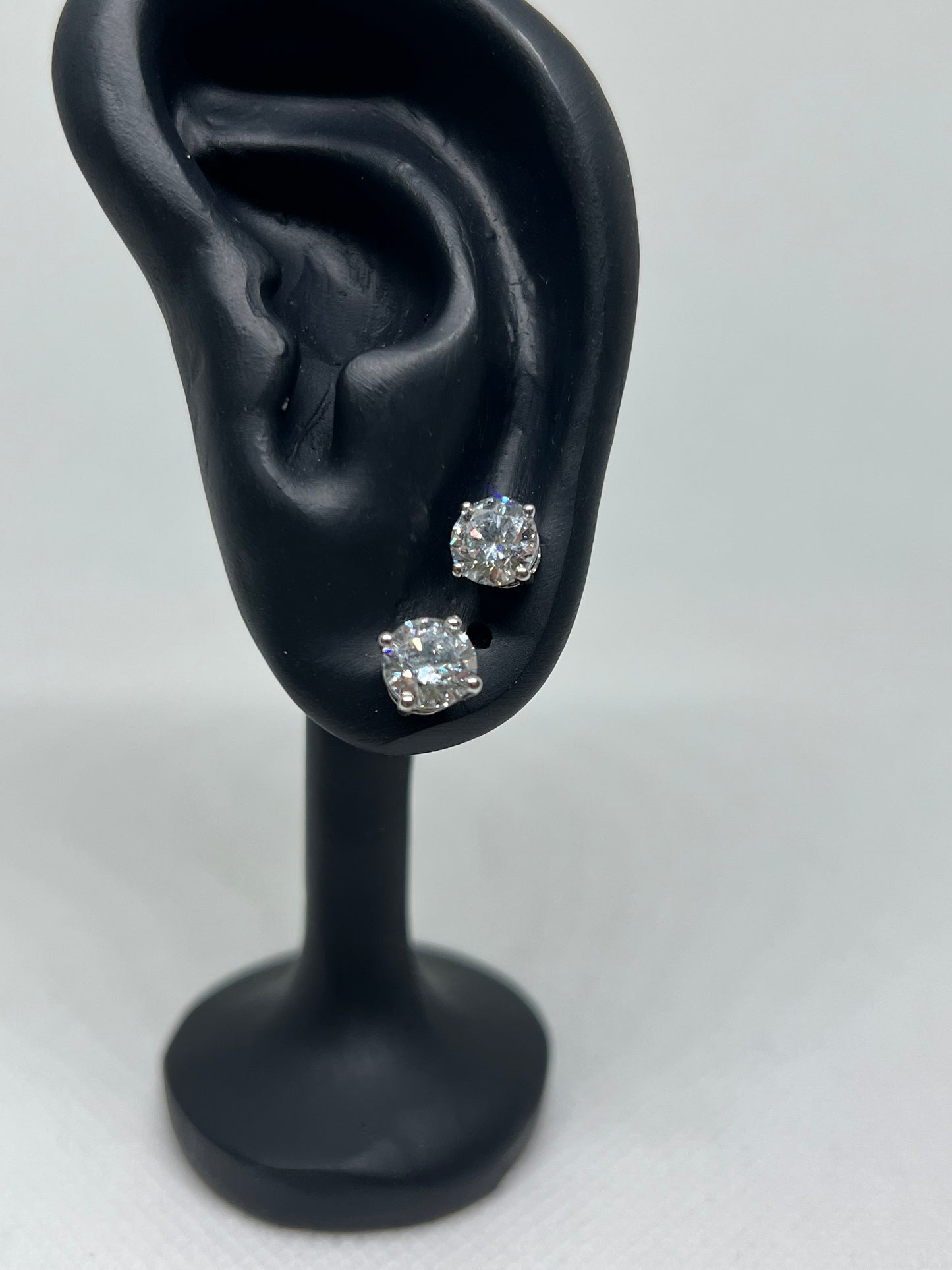 14K White Gold 2 Ct Lab Grown Diamond Earrings - IGI CERTIFIED