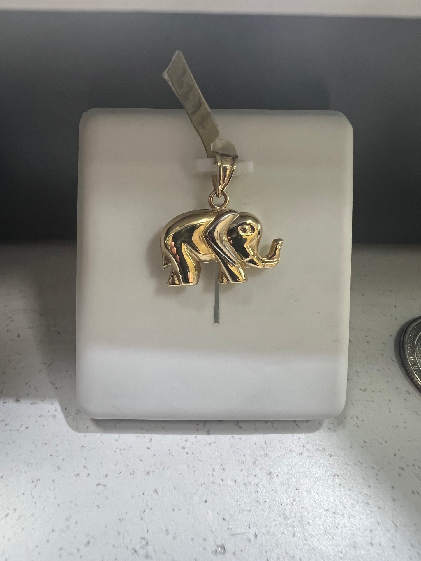 10K Gold Elephant Pendant