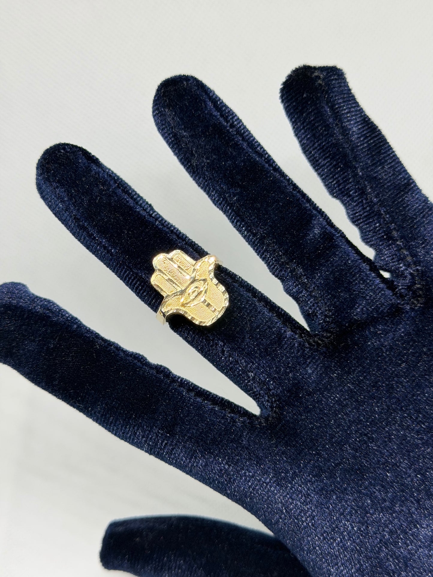 10k Gold Hamza Ring - Size 8.5