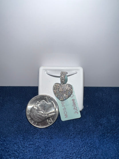 Silver Heart Moissanite Pendant