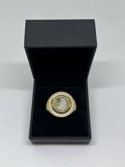 10K Solid Gold Eagle Ring - Chain Included