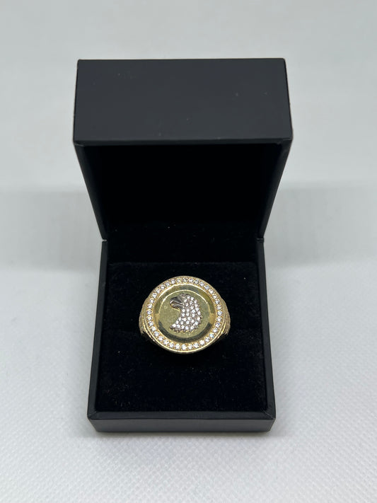 10K Solid Gold Eagle Ring - Chain Included