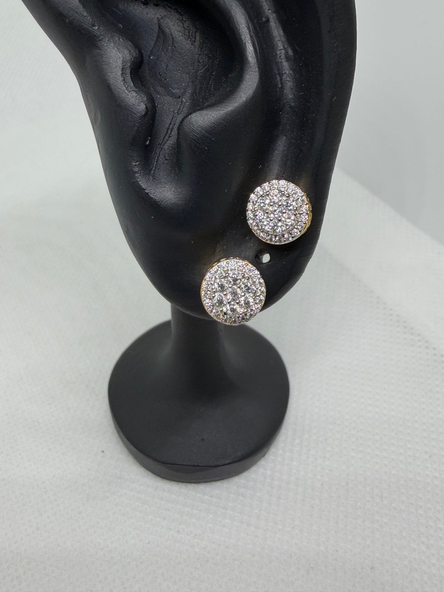 Sterling Silver Gold Vermeil Halo Setting Moissanite Earrings