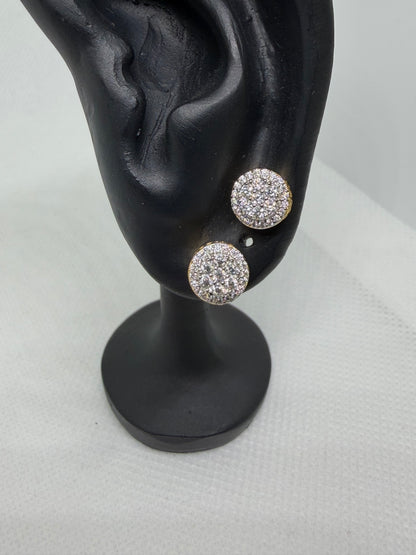 Sterling Silver Gold Vermeil Halo Setting Moissanite Earrings