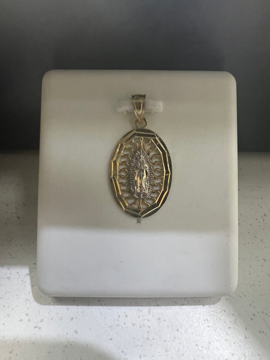 10K Gold Mother Mary Pendant