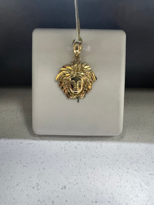 10K Gold Medusa Head Pendant