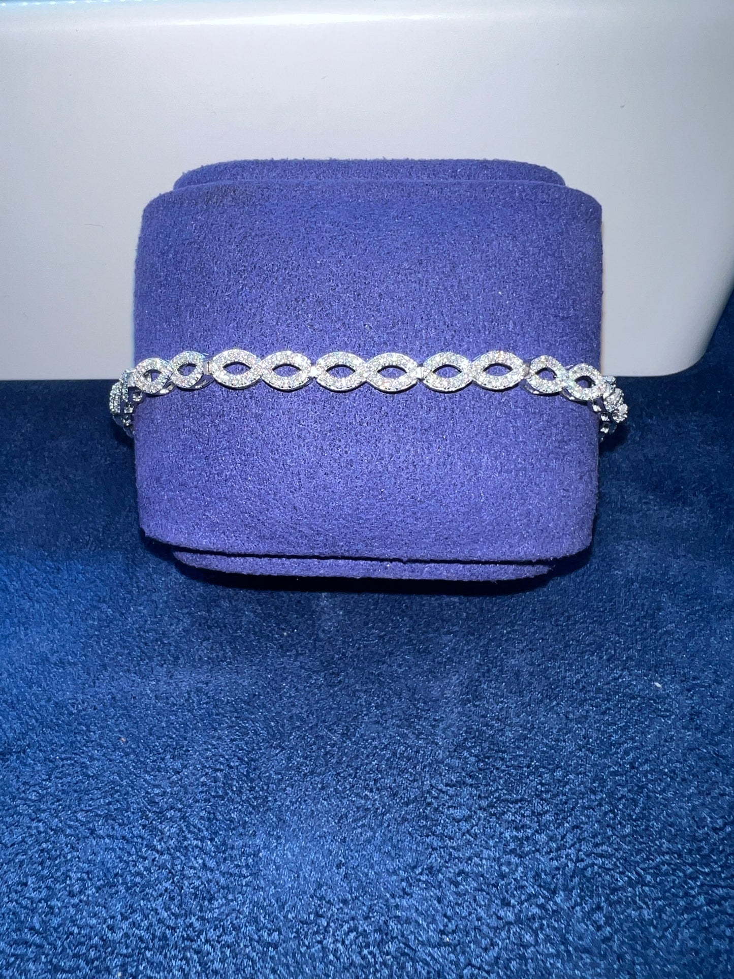 Silver Moissanite Infinity Bracelet