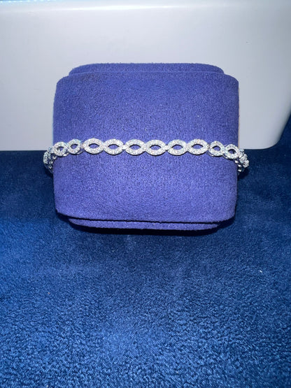 Silver Moissanite Infinity Bracelet