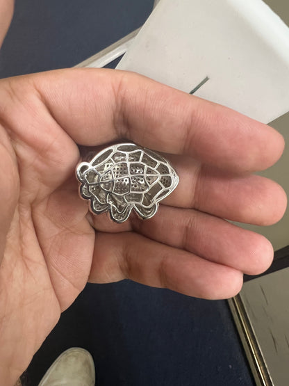 Silver Football Moissanite Pendant