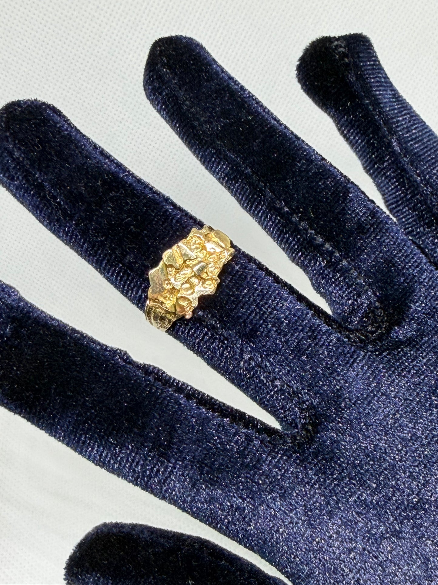 10K Solid Gold Nugget Ring - Size 10