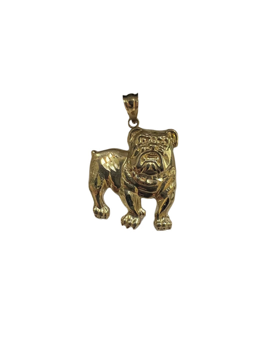 10K Gold Bulldog Pendant