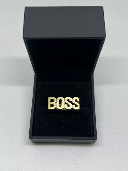 10K Solid Gold Boss Ring - Chain Included