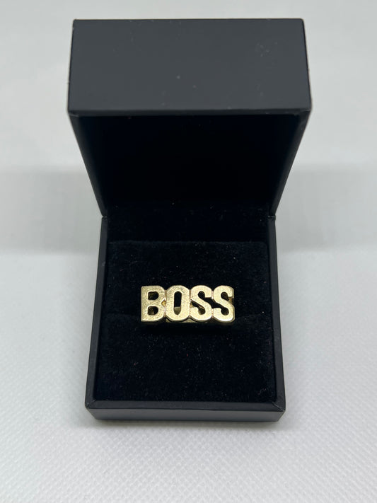 10K Solid Gold Boss Ring - Chain Included