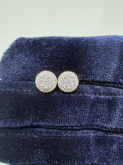 Sterling Silver Gold Vermeil Halo Setting Moissanite Earrings