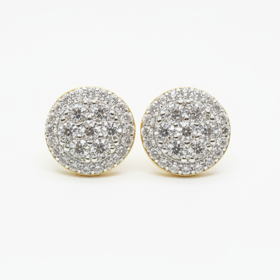 Sterling Silver Gold Vermeil Halo Setting Moissanite Earrings