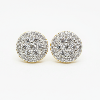 Sterling Silver Gold Vermeil Halo Setting Moissanite Earrings