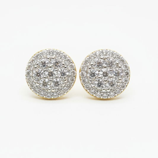 Sterling Silver Gold Vermeil Halo Setting Moissanite Earrings