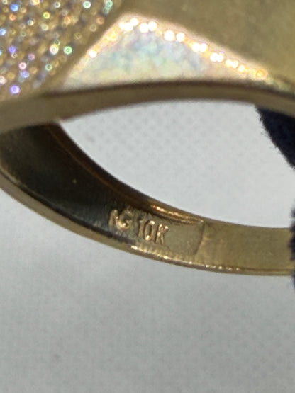10K Solid Gold Glacier Style Ring - Size 10
