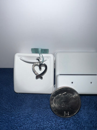 Silver Dainty Heart Moissanite Pendant