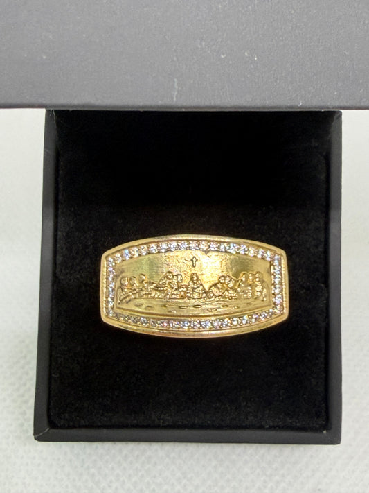 10K Solid Gold Last Supper Gold Ring - Size 10