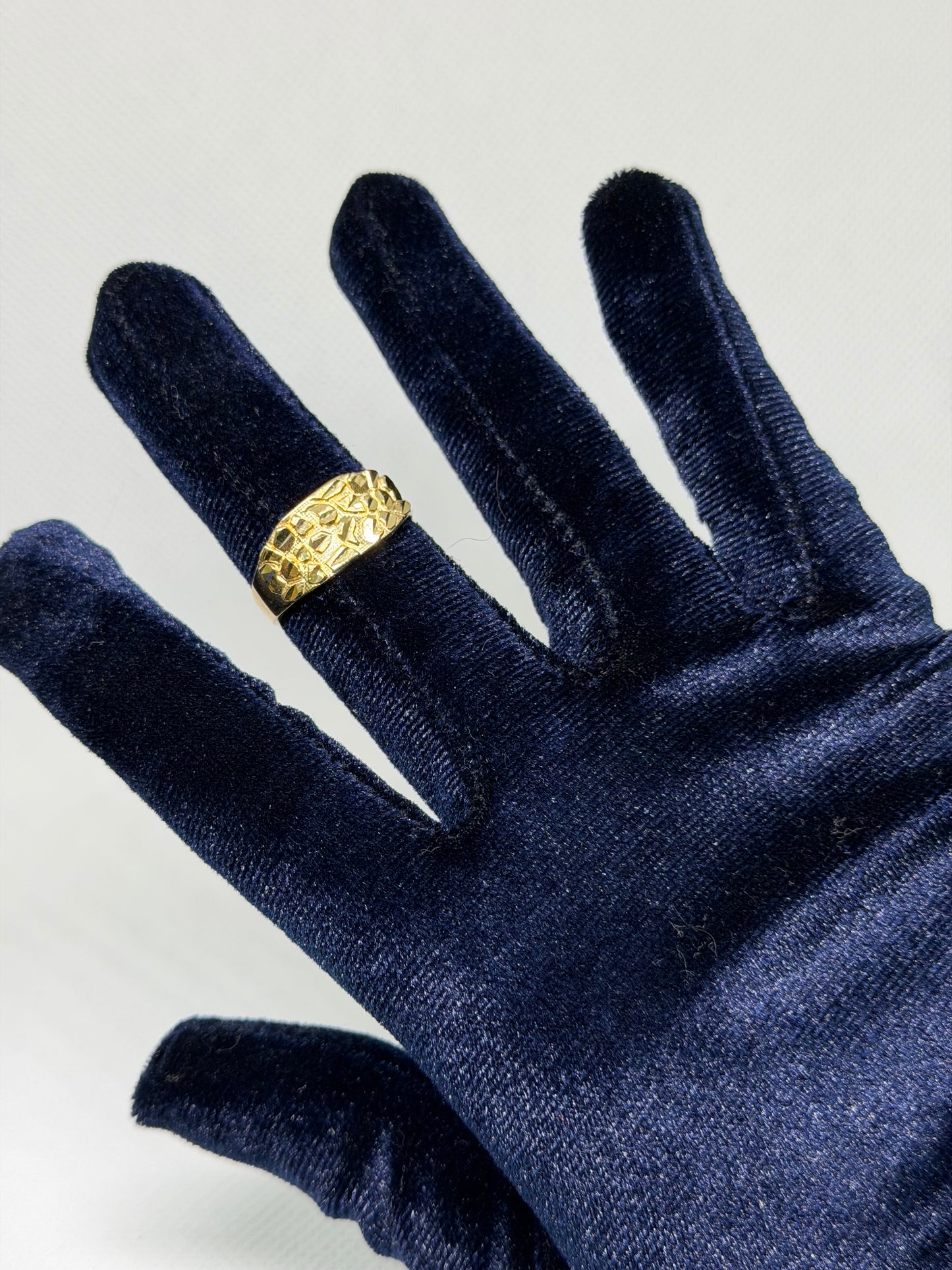 10K Solid Gold Nugget Ring - Size 10