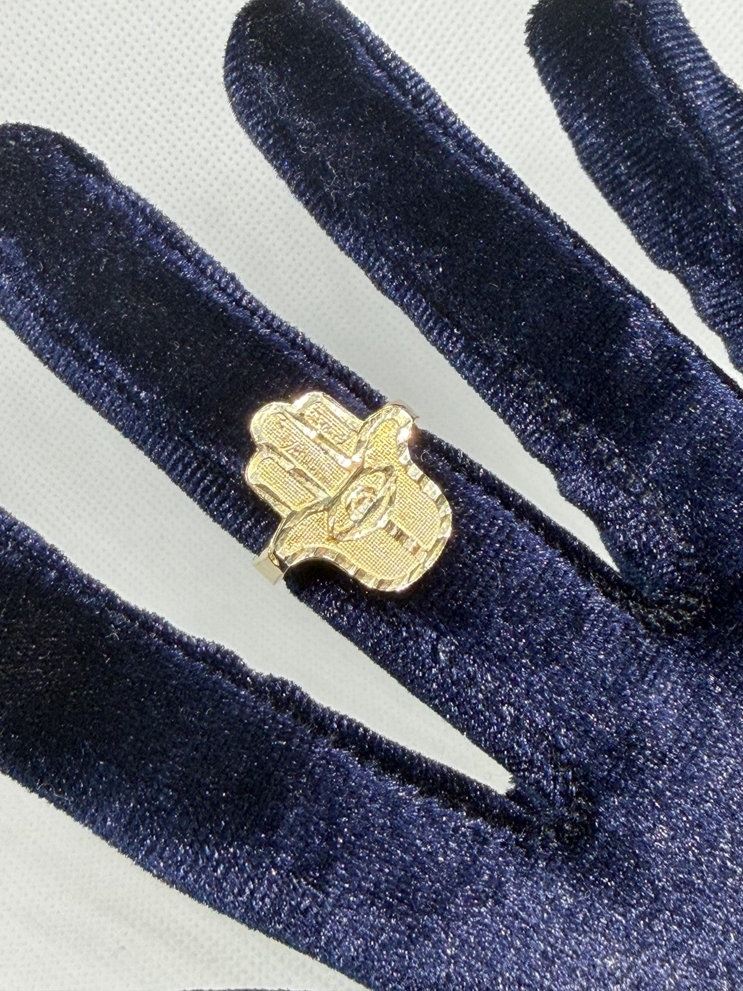 10k Gold Hamza Ring - Size 8.5