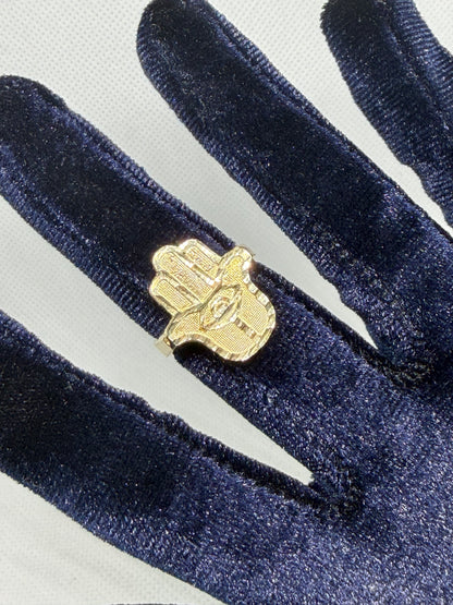 10k Gold Hamza Ring - Size 8.5