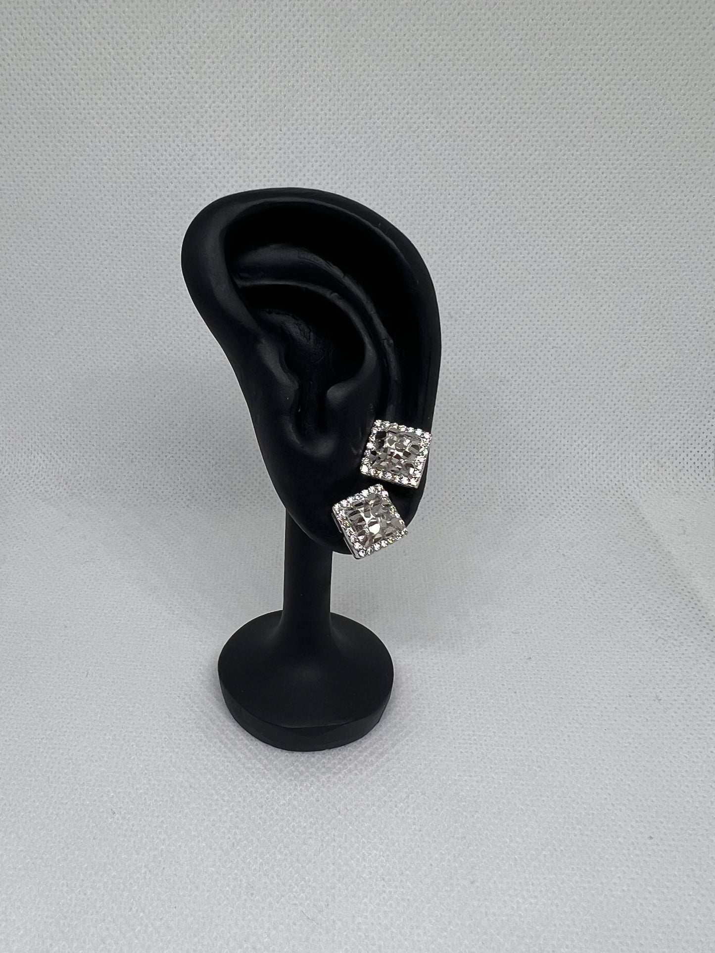 Sterling Silver Nugget Glacier Moissanite Earrings