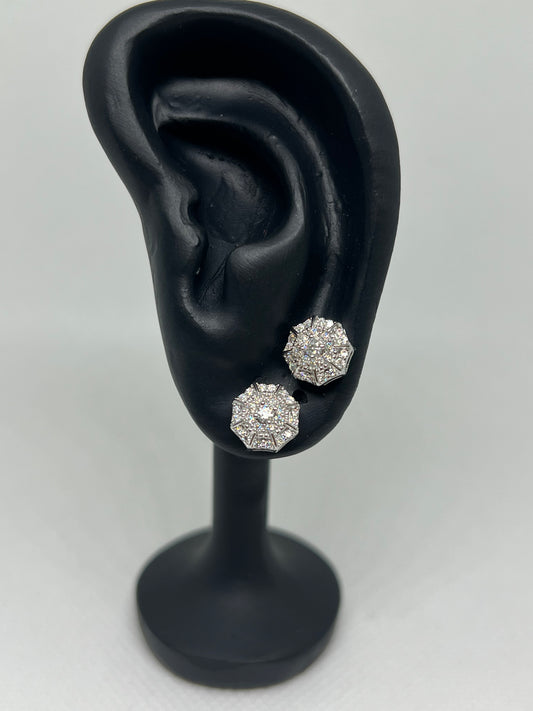 Sterling Silver Glacier Moissanite Earrings