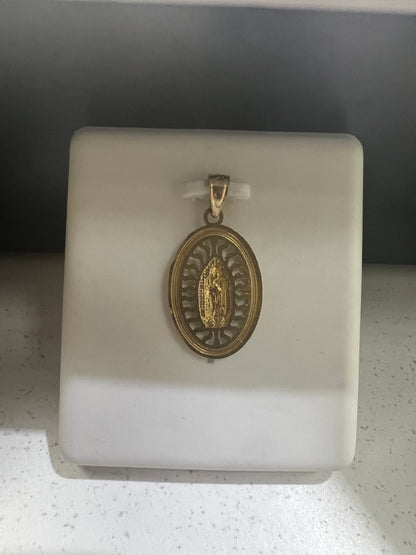10K Gold Mother Mary Pendant