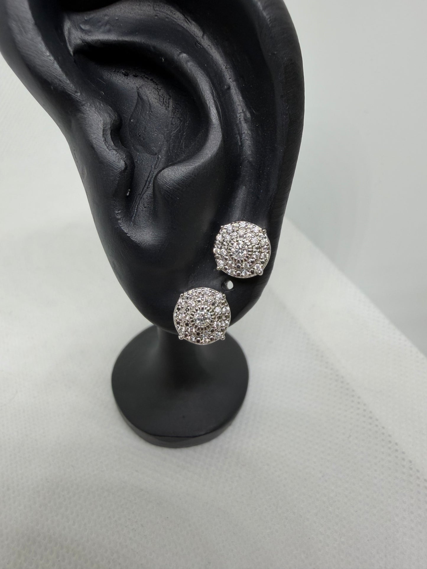 Sterling Silver Circle Moissanite Earrings