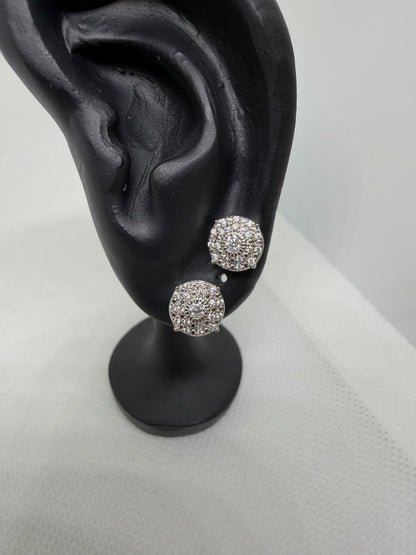 Sterling Silver Circle Moissanite Earrings