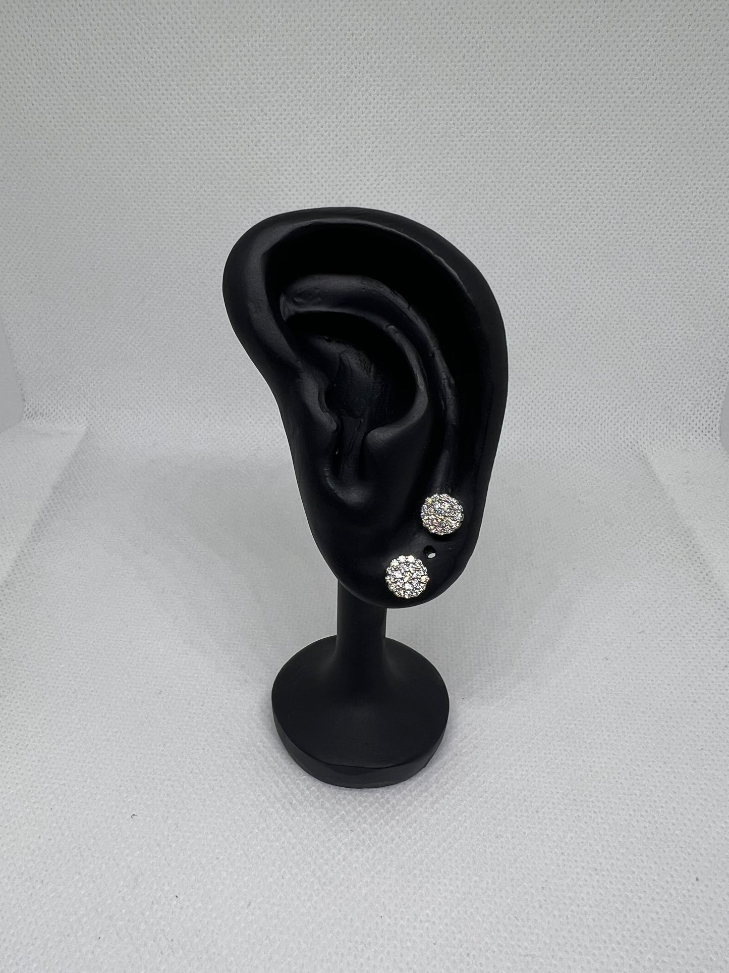 Sterling Silver Cluster Flower Glacier Moissanite Earrings