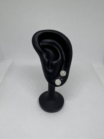 Sterling Silver Cluster Flower Glacier Moissanite Earrings