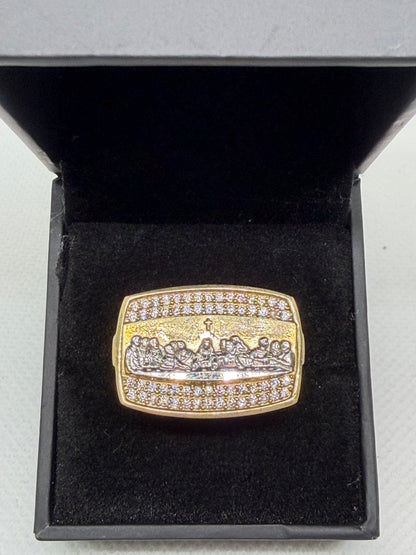 10K Solid Gold Last Supper Ring - Size 10