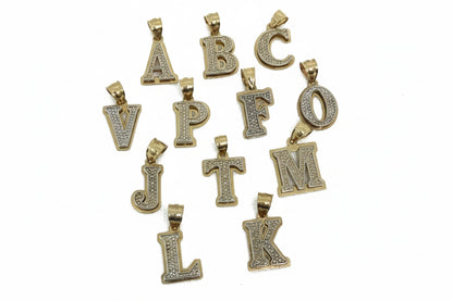 10K Solid Gold Double Plated Initial Pendants