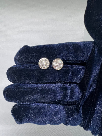 Sterling Silver Flat Moissanite Earrings