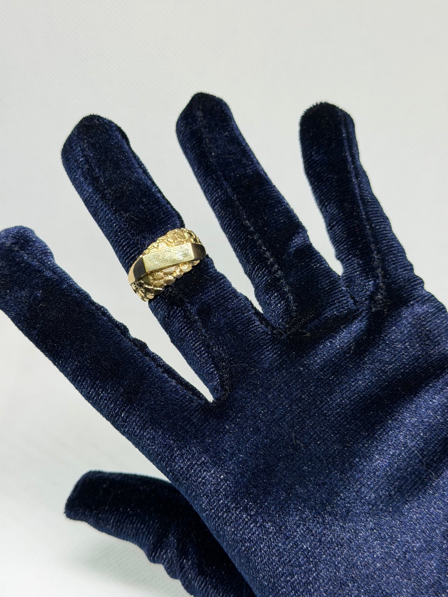 10K Solid Gold Nugget Ring - Size 8