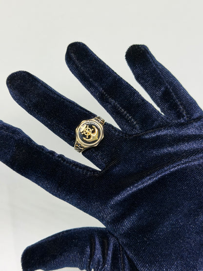 10K Solid Gold Anchor Ring - Size 11.5