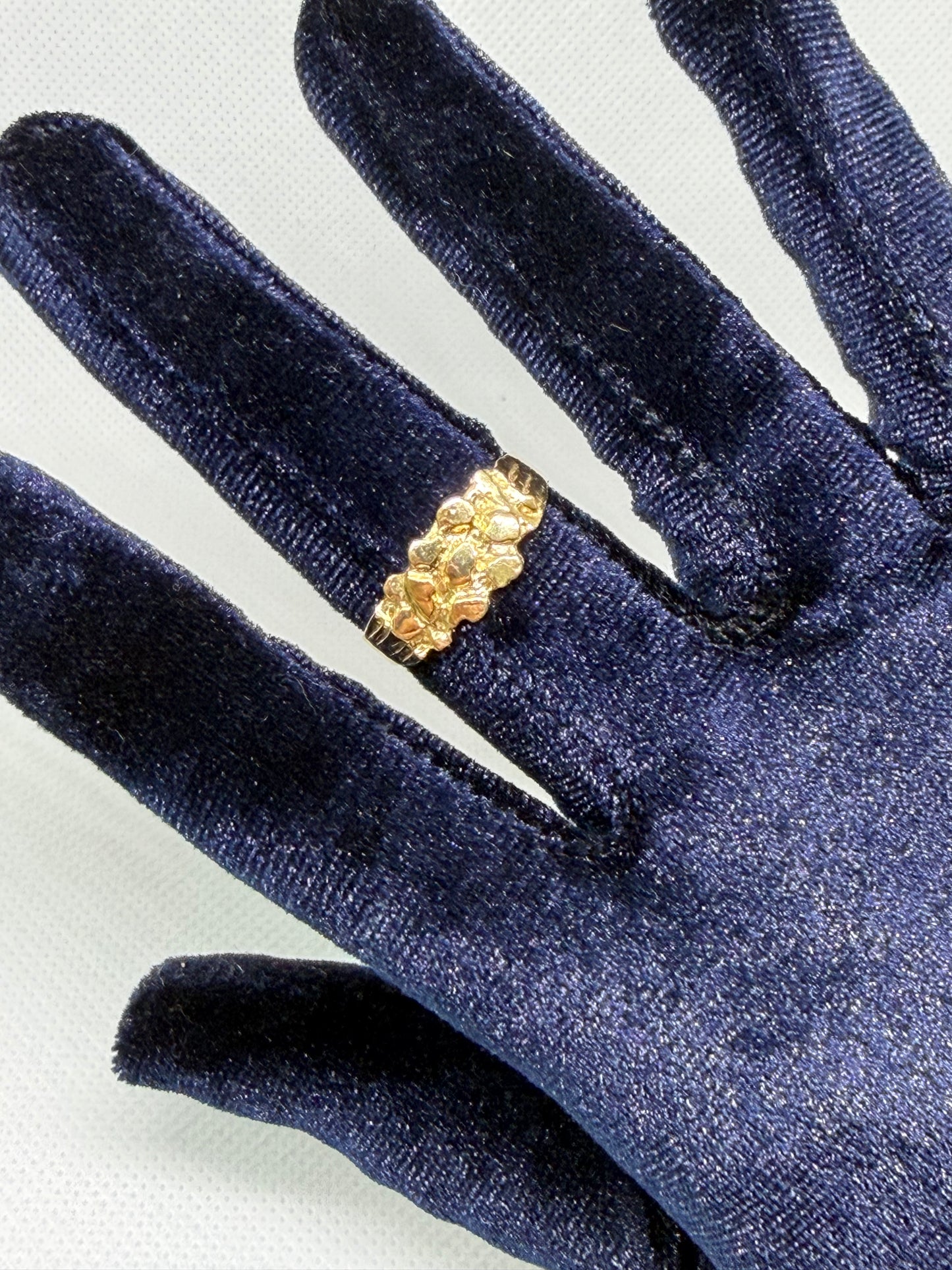 10K Solid Gold Nugget Ring - Size 11