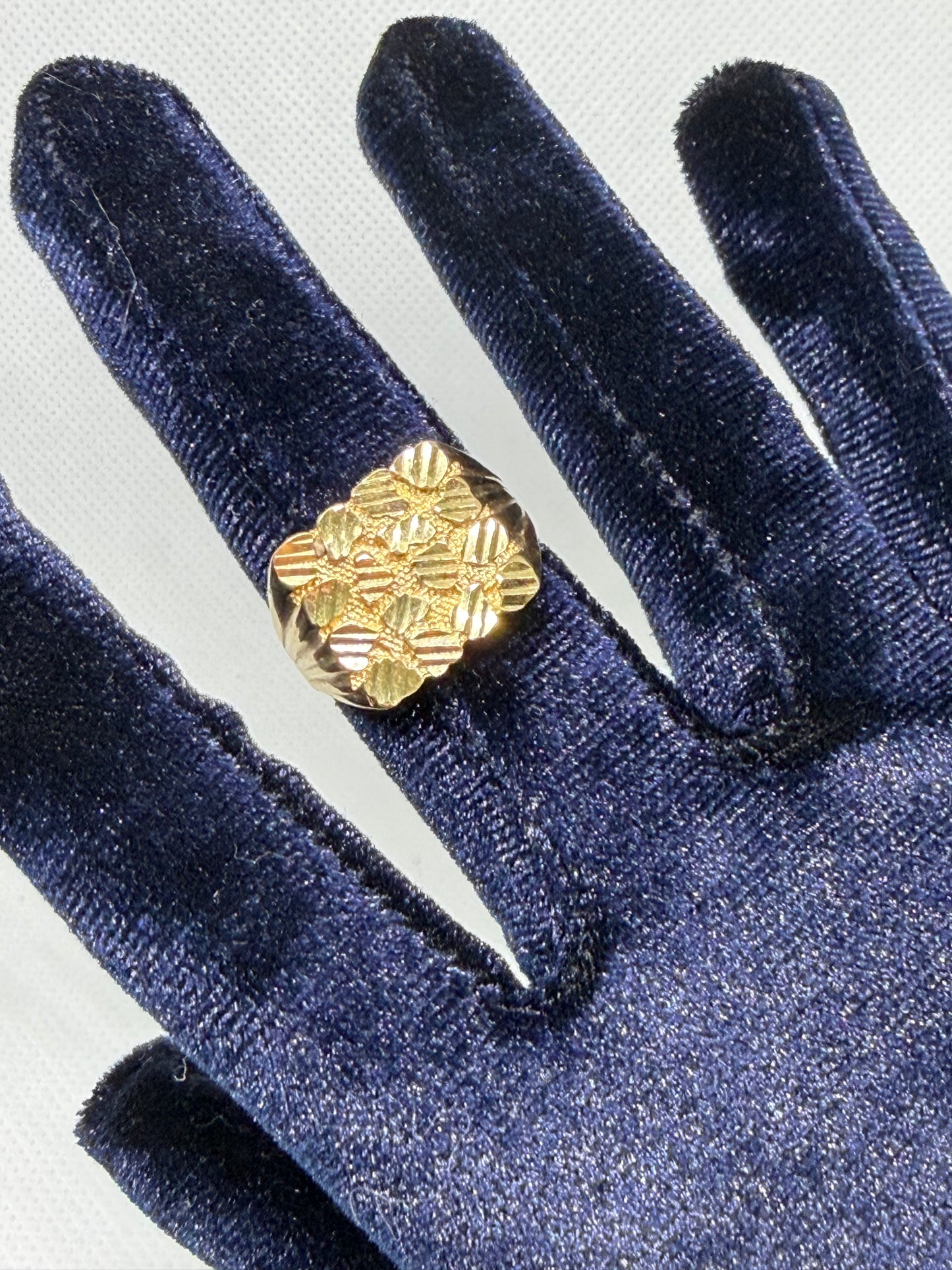 10K Solid Gold Nugget Ring - Size 8.5