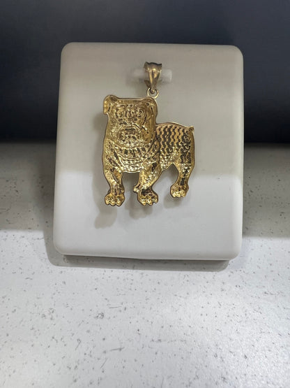 10K Gold Bulldog Pendant