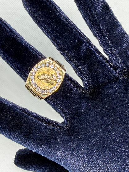 10K Solid Gold Praying Hands Ring - Size 11